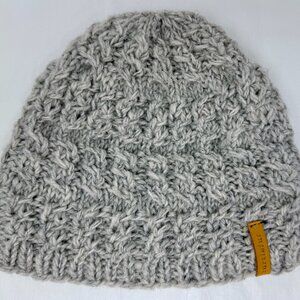 Turtle Fur Hand Knit Wool Beanie – Gray Cable Knit Winter Hat, Fleece - Nepal
